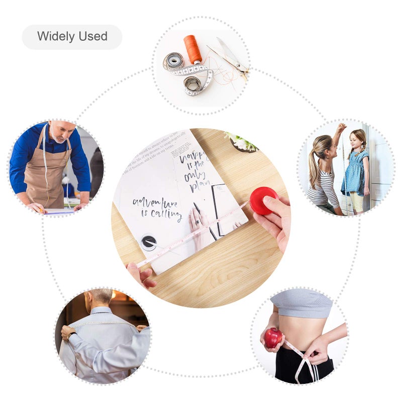 MUZHI Tape Measure, 10 Pack Measuring Tape for Body 60 Inch, Retractable Fabric Small Tape Measure for Sewing Tailor Medical Craft Cloth - Image 5